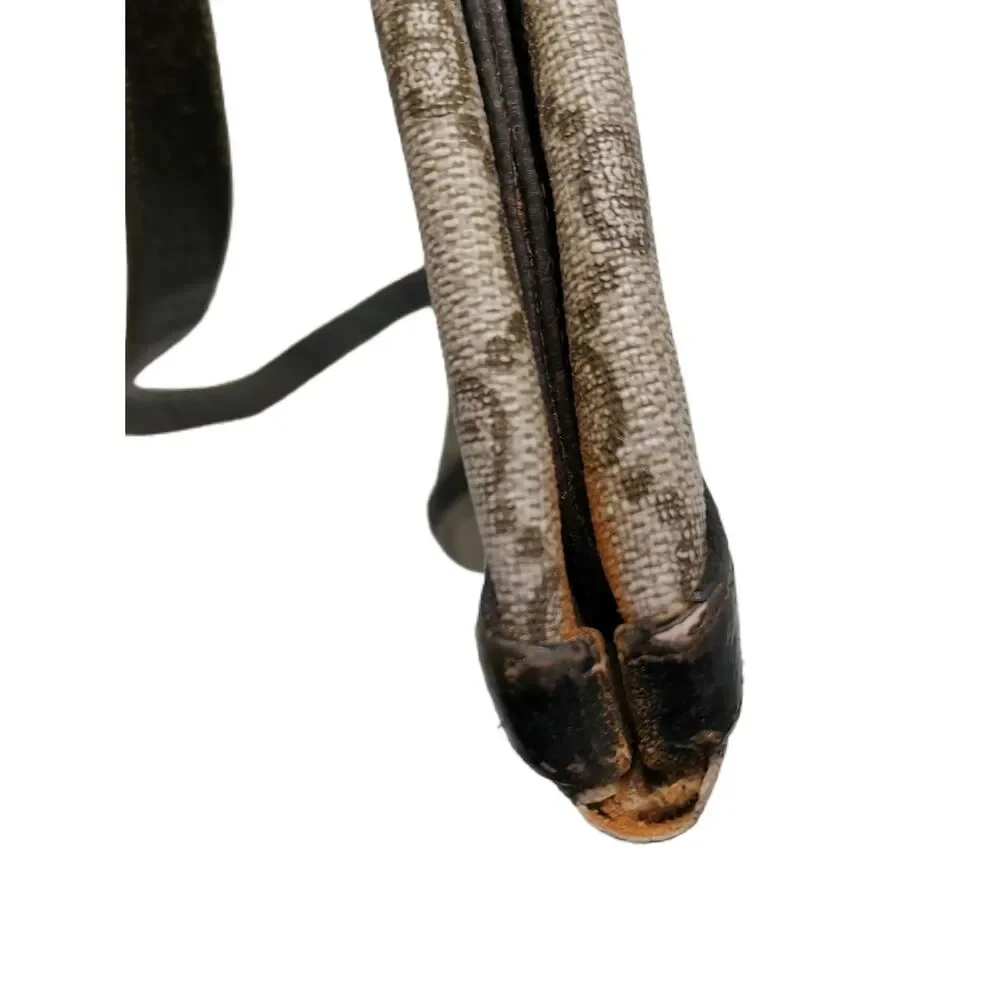 Vintage Gucci GG Monogram Enamel Web Horsebit Shoulder Bag